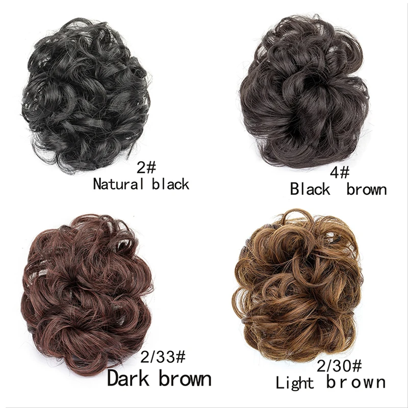 H&STAR Synthetic Hairpiece Messy Buns Hair Extensions Claw Clip-on hair Chignons Updos  Natural Hair Color Wig for Wome