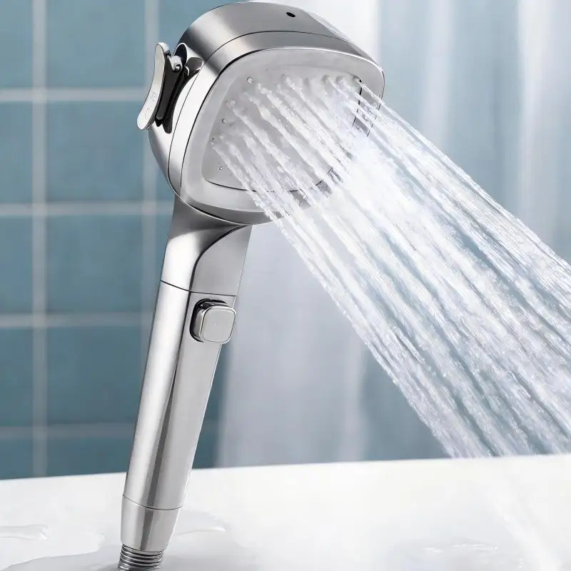 4 Modes High Pressure Shower Head With On/Off Switch Button Water Saving Filter Handheld Bathroom Shower Sprayer Nozzle