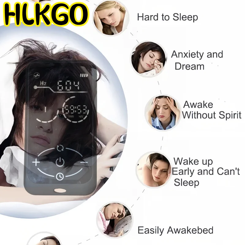 HLKGO CES Therapy Device, Cranial Electrotherapy Stimulator for Sleep Aid, Anxiety and Insomnia Relief, Alpha Stim Technology