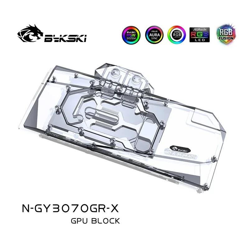 Bykski GPU Bloc D'eau Pour GALAXY Geforce RTX 3070 /3060 Ti GAMER OC Cartes Graphique, VGA Refroidisseur 5V/ARVB 12V MO SYNCHRONISATION N-GY3070GR-X