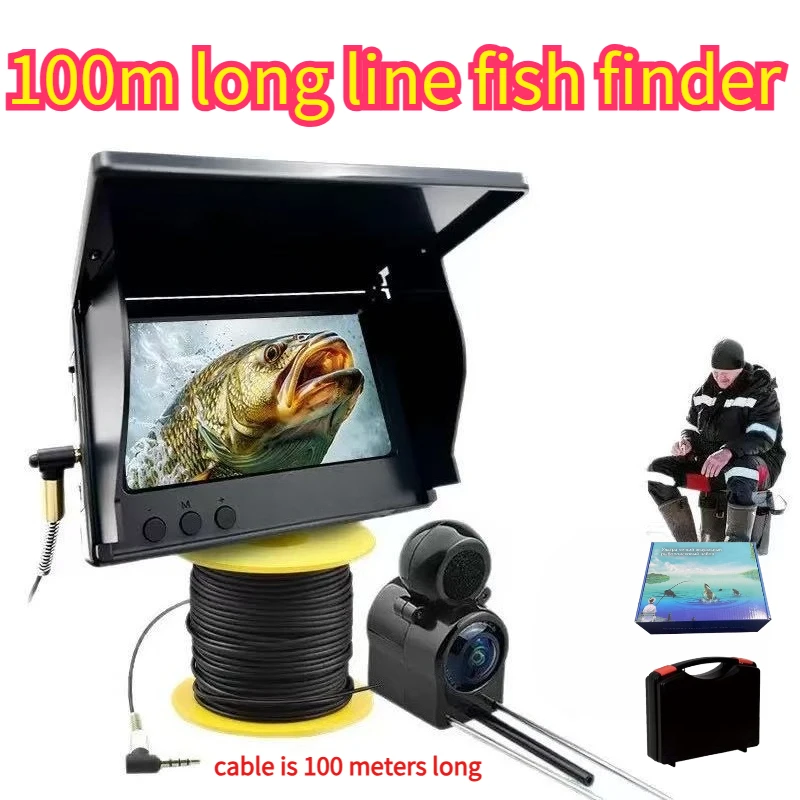 4,3/5 inch camera voor onzuiver water, zichtbaar tot 100m, viszoeker met nachtzicht, waterdicht, ultra-heldere onderwater viscamera
