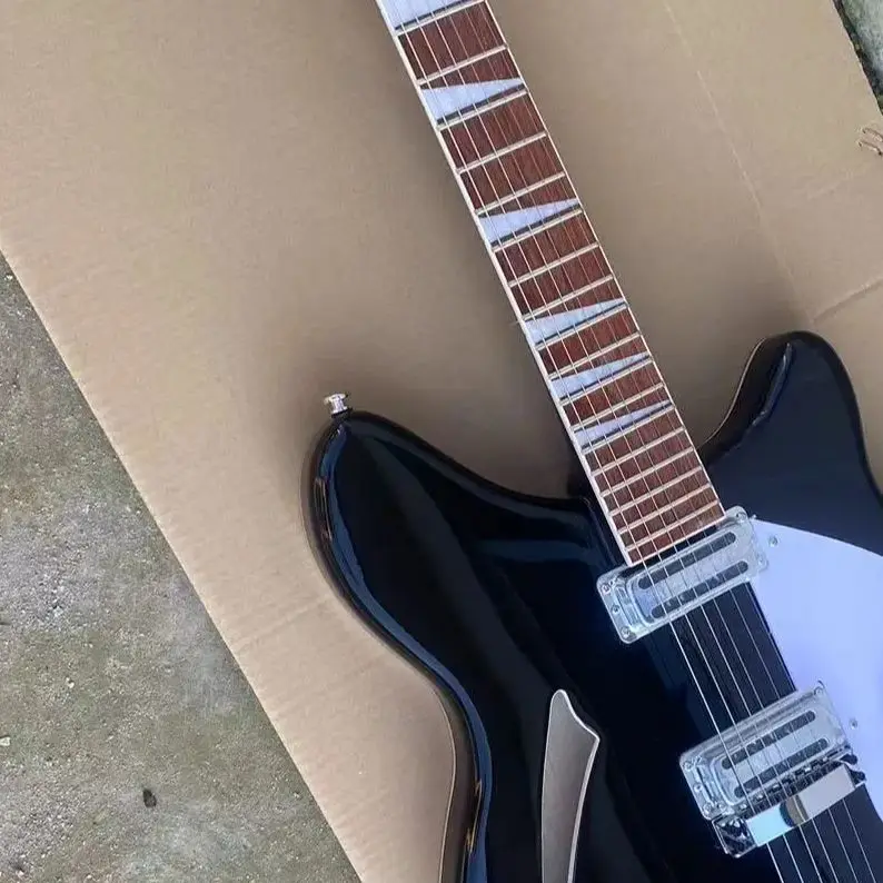 

2026 new Black And White 360 Guitar Semi-Hollow 6-String Beginner-Friendly Design