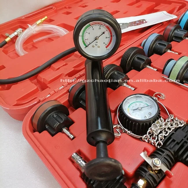 Excavator Parts Water Tank Leak Test Detector Cooling System Coolant Radiator Pressure Tester & Vacuum Type Cooling System Kit