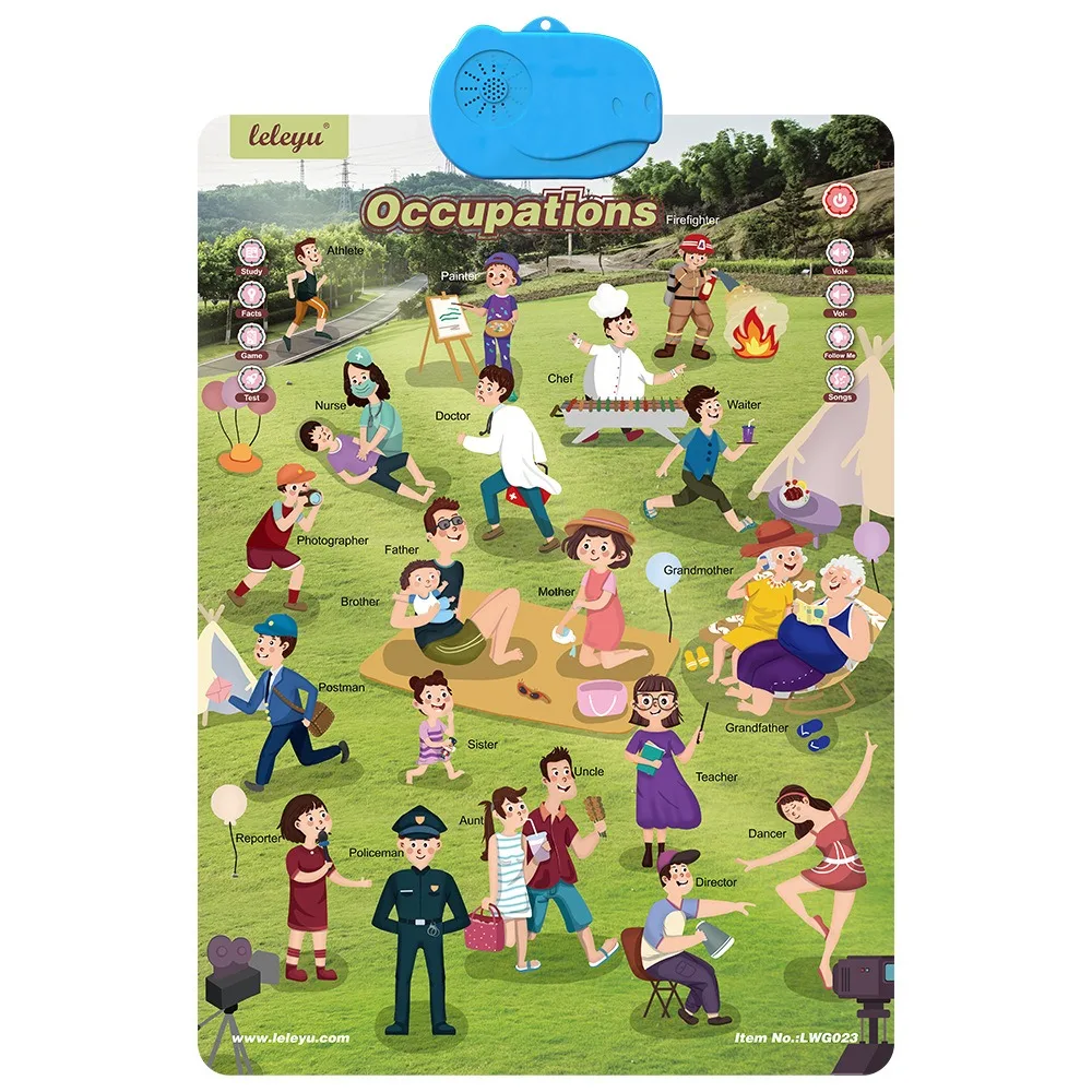 

English Learning Audio Wall Chart Reading Electronic Learning English Alphabet Wall Chart Voice Picture Music Talking Poster