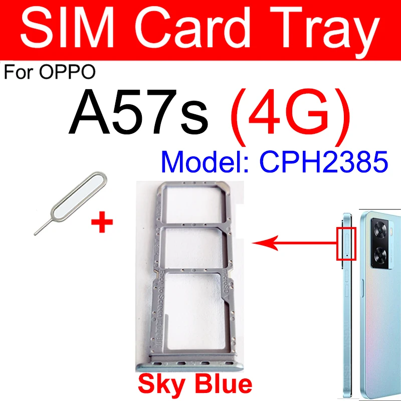 SIM Card Tray For OPPO A57s 4G A57 2016 Dual SIM Card Socket SIM Card Slot Reader Holder Replacement