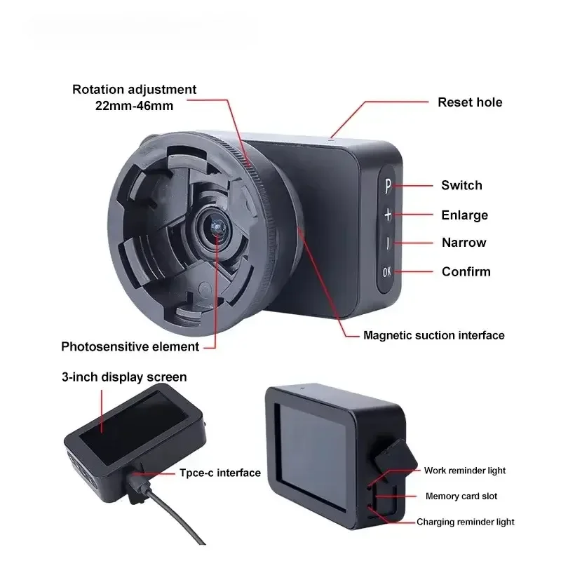Telescope Eyepiece Camera 4K Low Light Night Vision Electronic Eyepiece with 3'' Color Display for Astronomy Bird Watching image 3