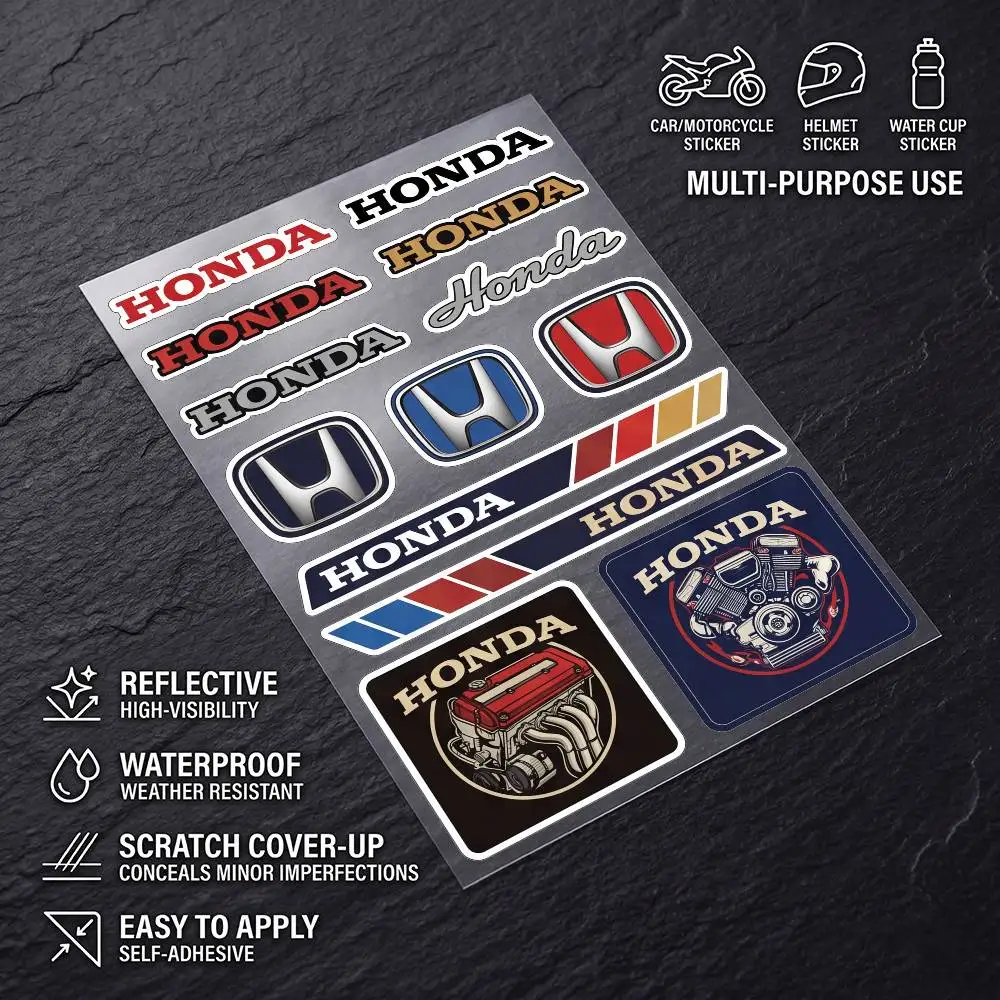 

FOR HONDA HRC Long Lasting Waterproof Reflective Sticker Scratch Conceal Fit Motorcycle Car Helmet Fridge Decals