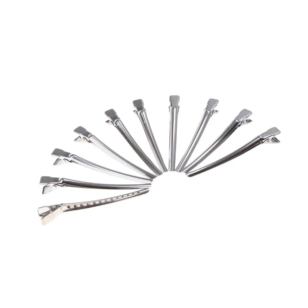 Long Alligator Hair Clips Strong Grip Metal Hair Sectioning Clamps Hairdressing Salon Tools for Perm and Curling