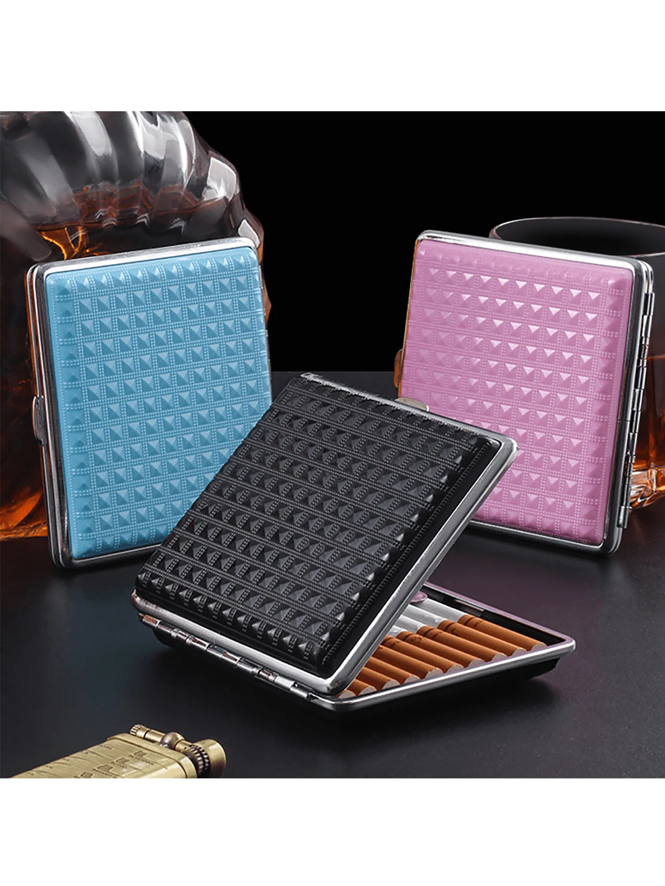 1 Stück/20er-Pack tragbare Zigarettenetuis aus Kunststoff, geeignet für druckfeste und feuchtigkeitsbeständige personalisierte Metall-Zigarettenhalter.