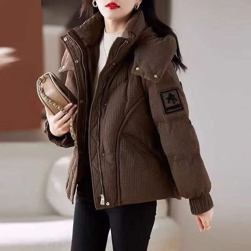 

Winter Short Thickened Women's Down Cotton Jacket Warm Stylish Fashionable Compact Size High End Women Coat Regular Type