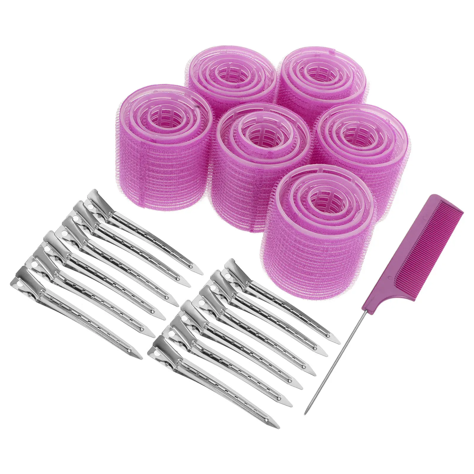 

1 set Hair Curlers Rollers Set Jumbo Big Plastic Self Grip Heatless Curlers For Long Medium Short Thick Fine Hair Volume Styling