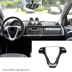 Carbon Fiber Car Steering Wheel Frame Decorative Sticker Accessories for Mercedes Benz Smart Fortwo 451 2009-2014
