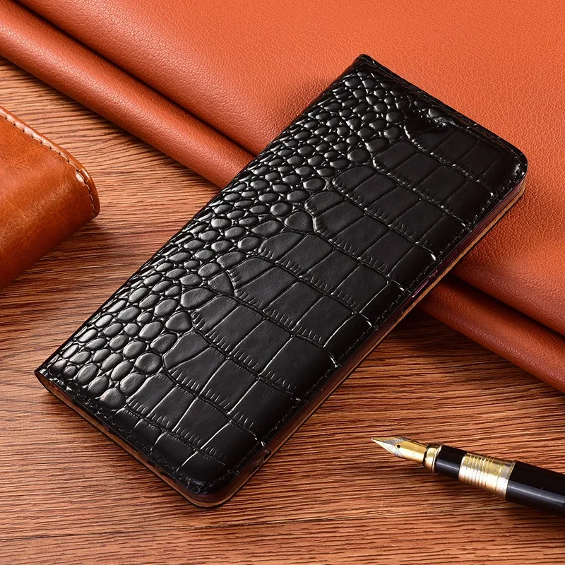 Genuine Leather Flip Phone Cover For Samsung Galaxy S25 Edge S24 Ultra S23 S22 S21 S20 A05s A15 A55 A54 A53 A25 M34 A42 A33 A32