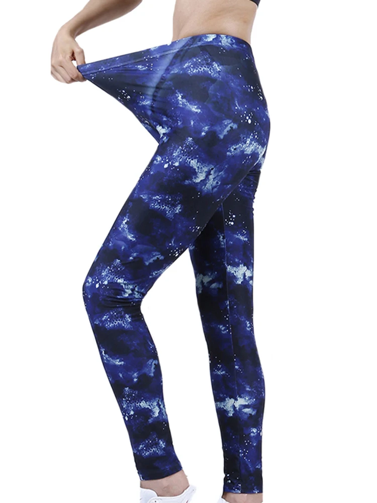 

VIIANLES Fitness Trousers Women's Space Dark Blue Leggins Print Pants High Quality Mujer Hot Gym Leggings Stretch Sportswear