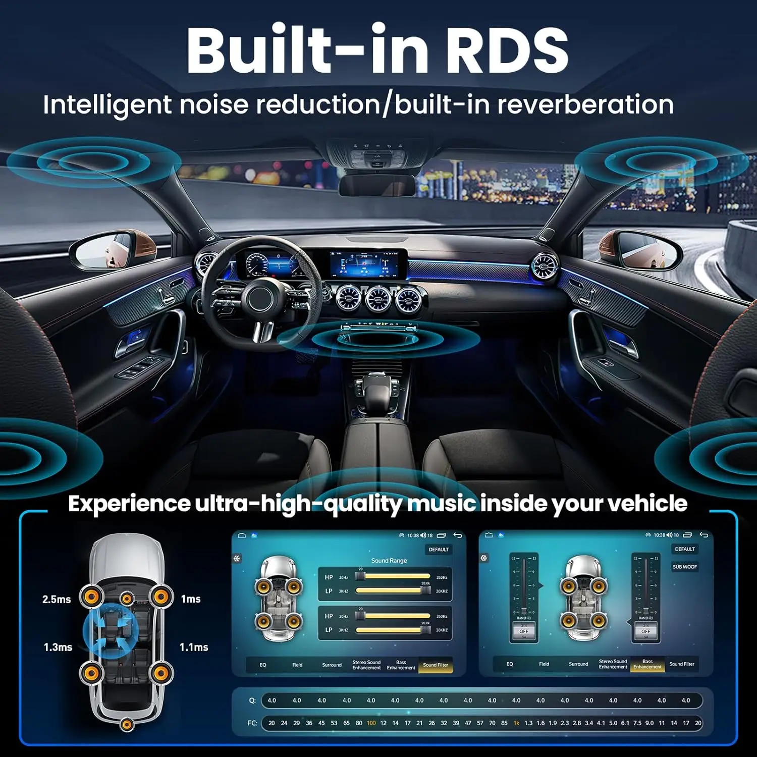 Rádio automotivo Android 13 de 8 núcleos 4 + 32G para Honda Pilot 2006-2008, tela sensível ao toque HD de 9', CarPlay, Android Auto, GPS, Bluetooth 5.0, WiFi,