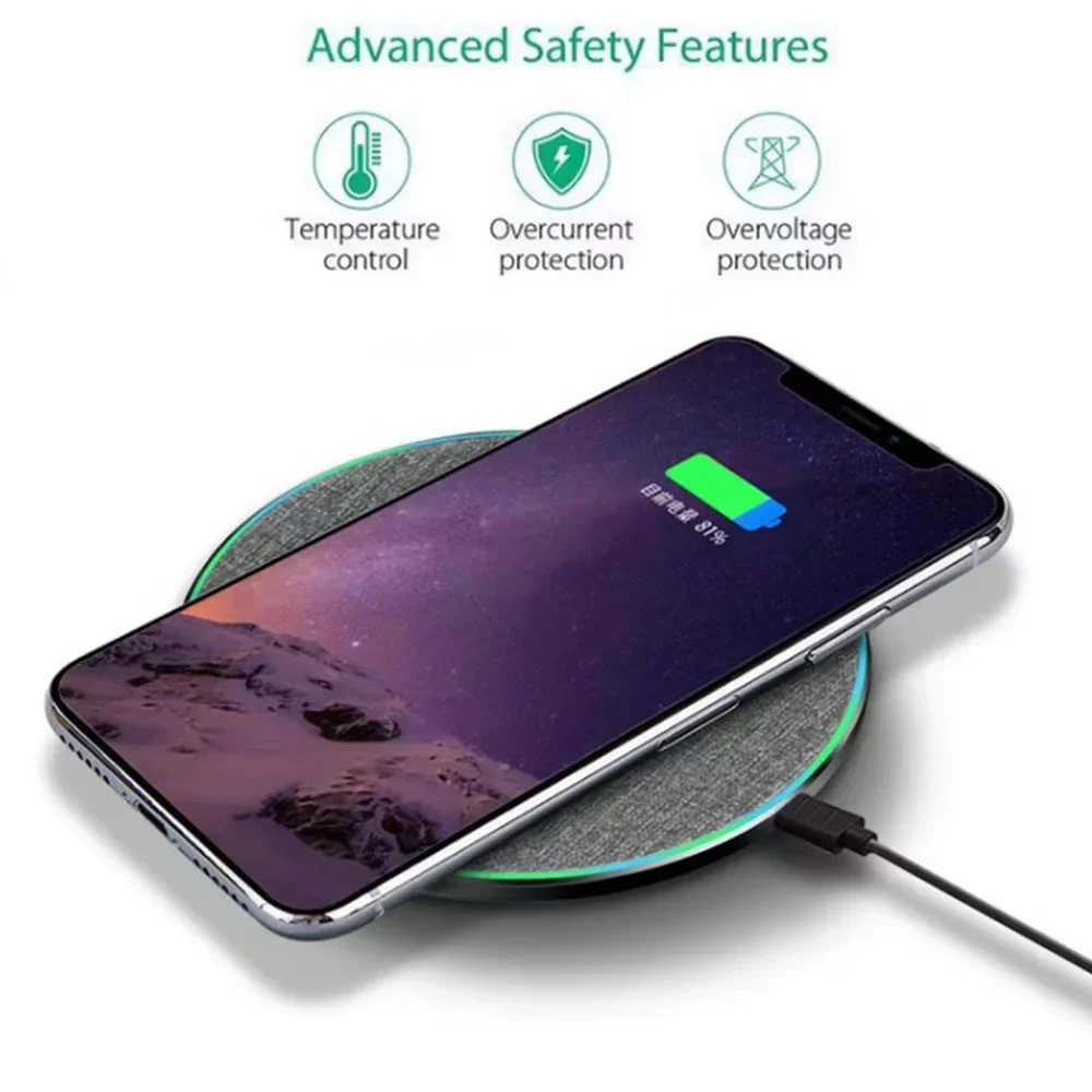 20W Qi Wireless Charger For iPhone 14 13 12 11 Pro XS X XR 8 Type C Fast Charging Pad for Samsung S22 S21 Xiaomi