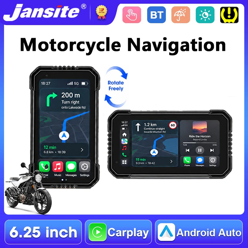 jansite-gps-portatil-para-motocicletas-de-625-pulgadas-con-bluetooth-50-compatibilidad-con-carplay-pantalla-con-funcion-de-rotacion-android-auto-y-panel-de-instrumentos-digital