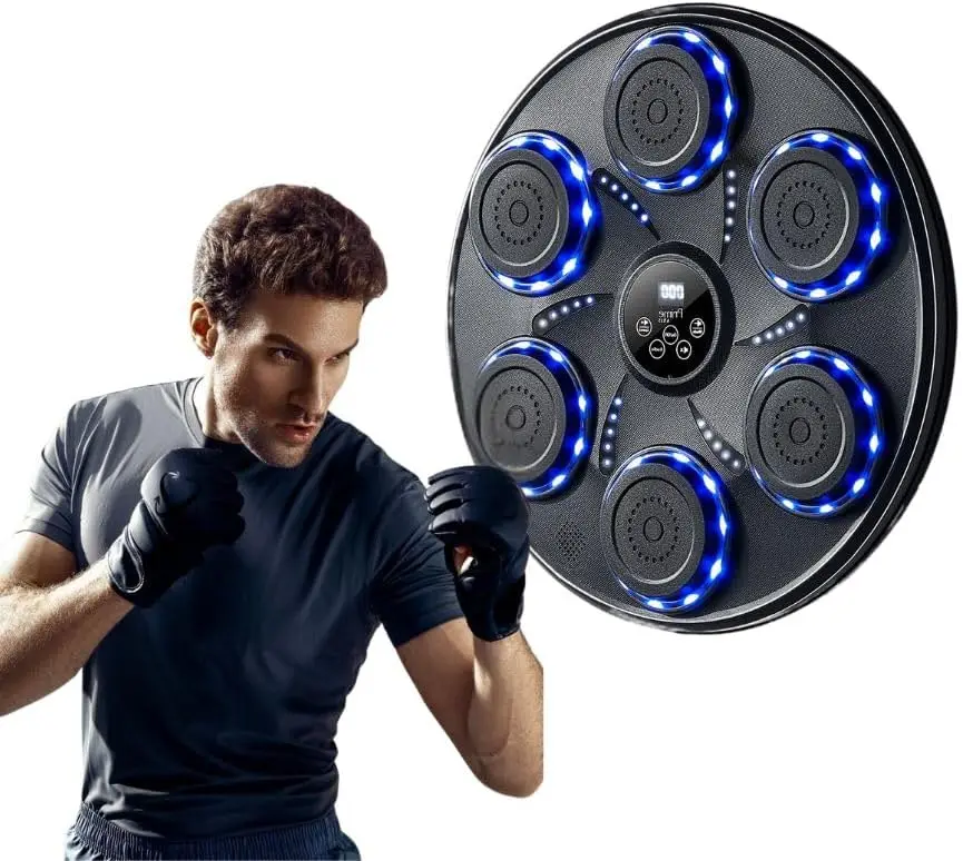 

Music Boxing Machine with Gloves, Interactive Punching Trainer, 9 Modes & Speeds, Large Wall-Mounted for Home Gym