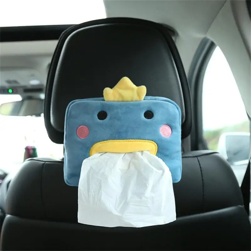 กล่องกระดาษทิชชู่ถ้วยกระดาษรถยนต์ถ้วยกระดาษผ้ากำมะหยี่อุปกรณ์รถแบบสร้างสรรค์อเนกประสงค์ประเภทรถแขวนน่ารัก