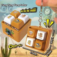 Answer Me Italian Brainrot Keychain Funny Button Toy Key Holder Tung Tung Tung Sahur Voice Relieve Stress Toy Hanging Pendant