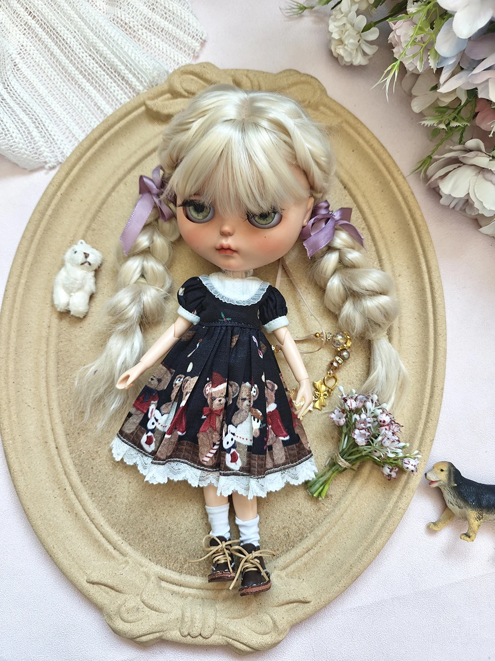 新しいブライス人形服カジュアルドレスかわいい手作りブライス服 OB22 OB24 AZONE ブライス人形アクセサリードレスブライス服