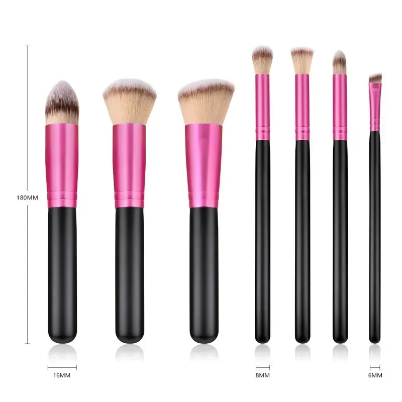 7 PCS Makeup Brushes Tool Set Cosmetic Powder Eye Shadow Eyebrow Foundation Blush Blending Beauty Make Up Brush Kit