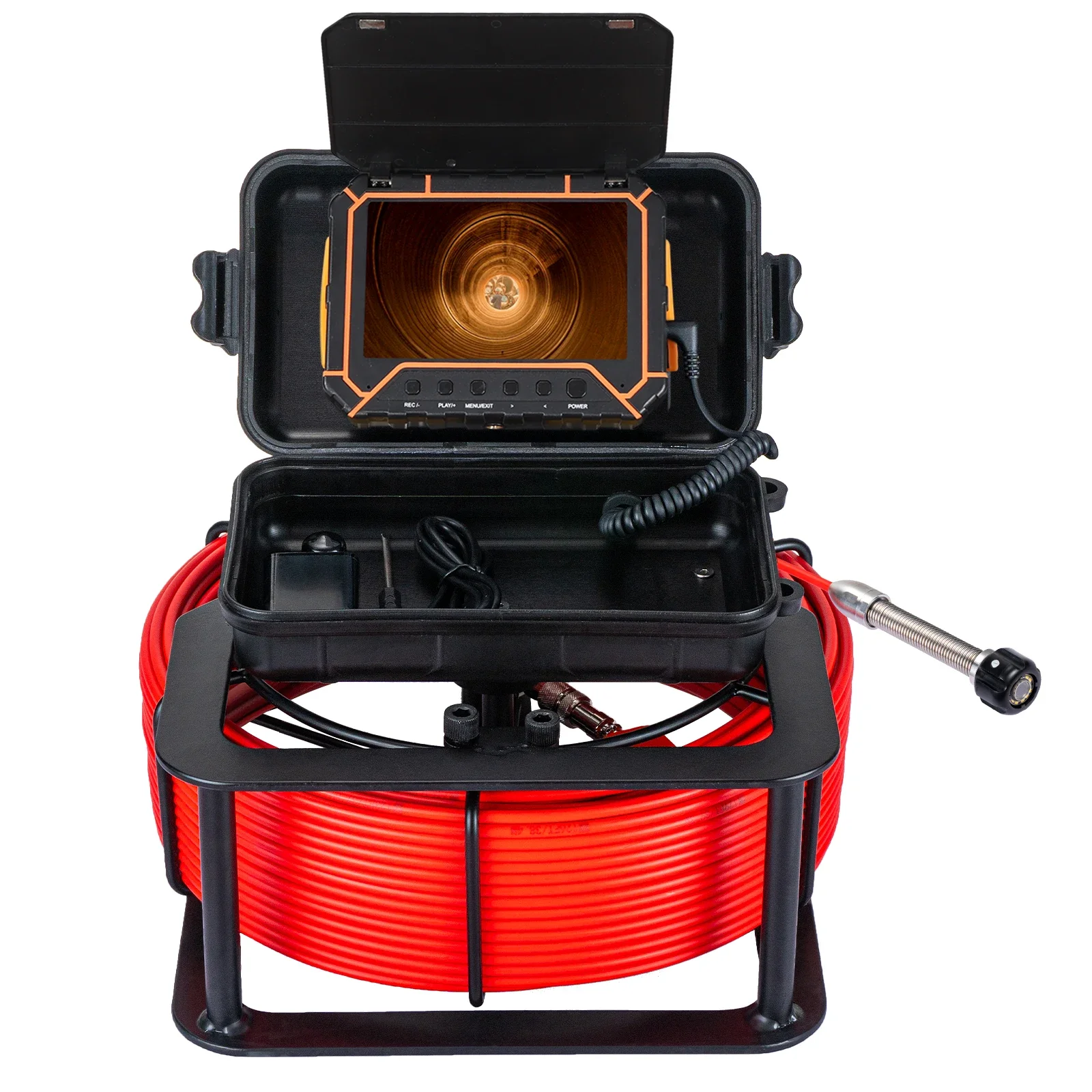 SYANSPAN 5inch HD Screen Pipe Inspection Camera 32GB Video Recording HD 23MM Probe for Sewer Drian line Checks IP68 Waterproof