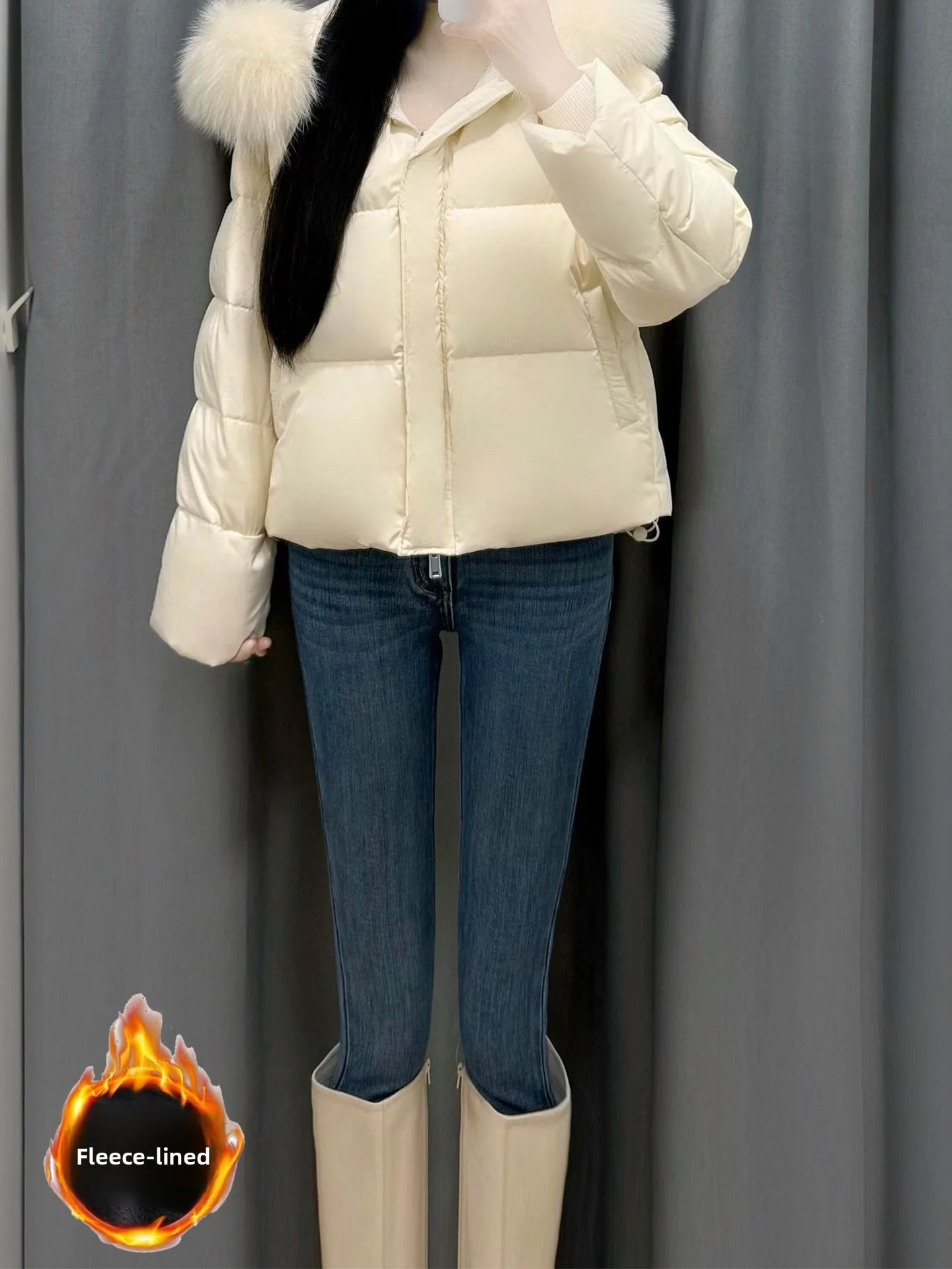 

Женские облегающие джинсы-карандаш с подкладкой Fce Thiened в стиле ретро, осень-зима, новые облегающие джинсы в американском стиле с девятью точками...