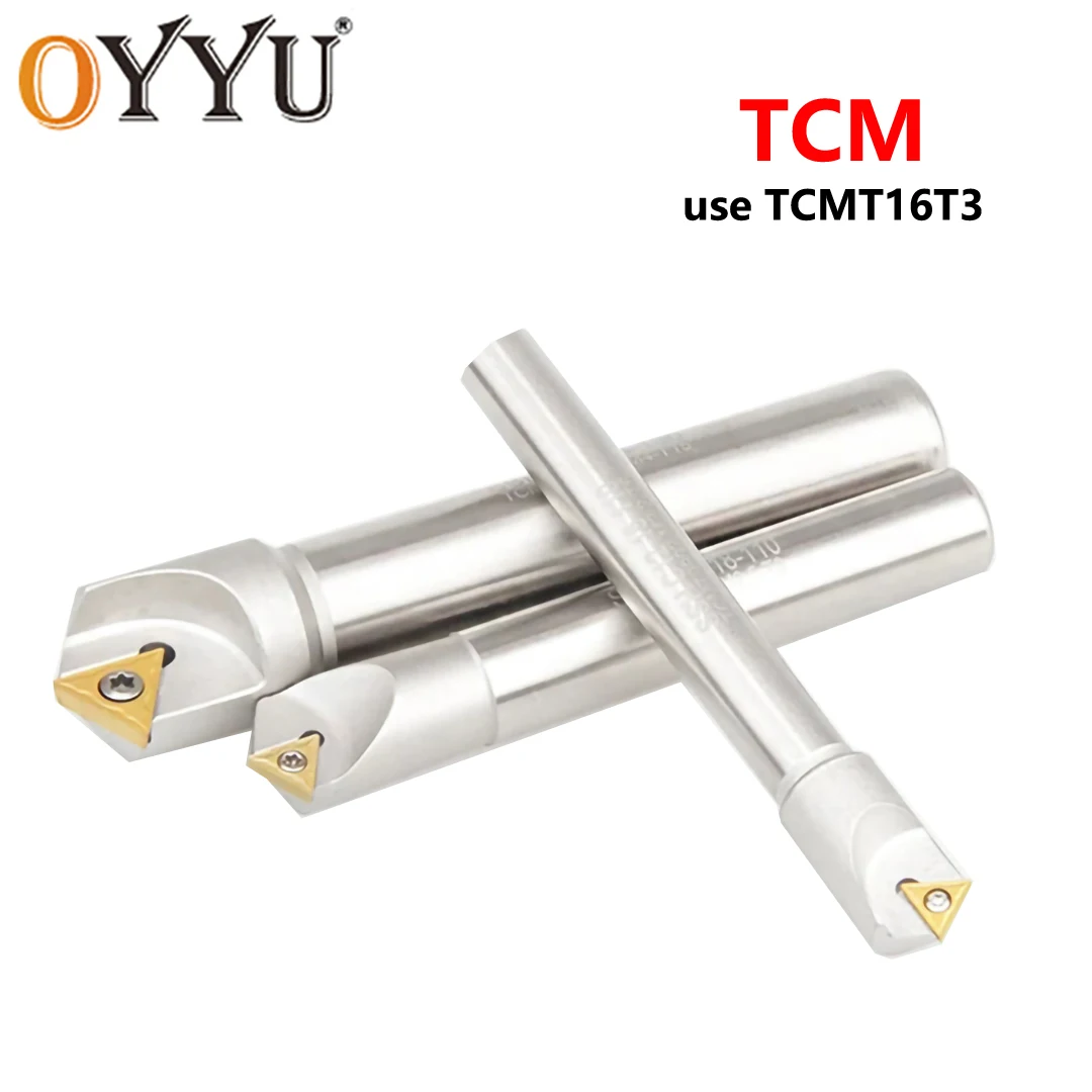 

OYYU TCM Chamfer Mill Tools Holder Shank 20 25 30 40 50 60 mm C16-20-110L C20 C25 CNC Boring Bar 1T 2T 3T use TCMT16T304 TCMT