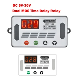 LED Dual MOS Time Delay Relay DC 5V-30V High Level Trigger 12V 24V 0-999 Digital Display Cycle Time Timer Delay Switch Circuit