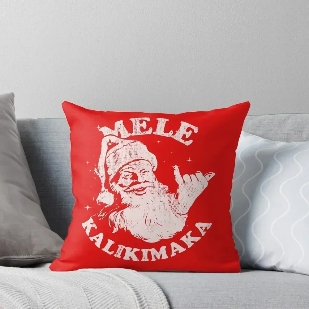 

Retro Christmas Mele Kalikimaka Santa Shaka Hawaii Throw Pillow Pillowcase Cushion luxury covers pillow