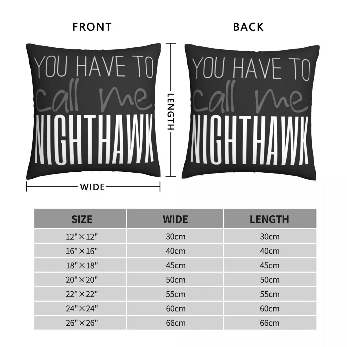 You Have To Call Me Nighthawk Square Pillowcase Polyester Linen Velvet Creative Throw Pillow Case Sofa Seater Cushion Cover 18