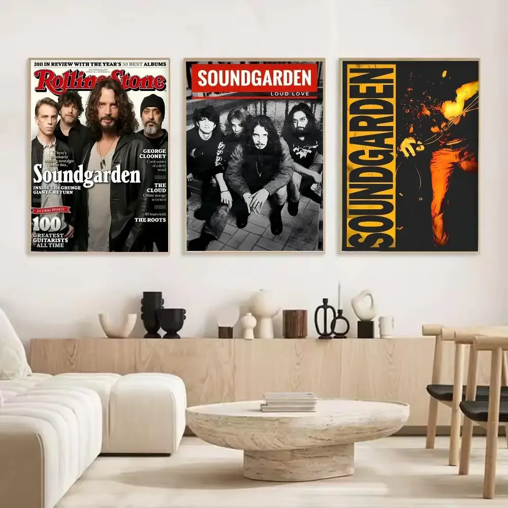 Band S-Soundgarden Painting Calligraphy Stylish Canvas Poster Wall Art for Living Room Bedroom Cafe Office Decor Gift