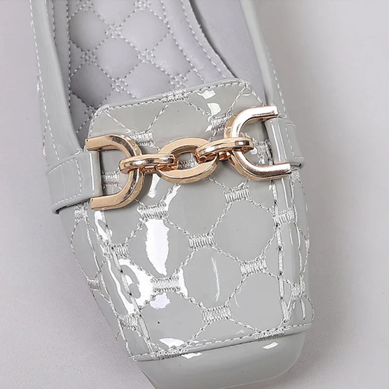 Woman Fashion Pink Square Toe Shallow Mouth Metal Shoes Black Casual Barefoot Fetish Flats Rhinestone Female Cute Outside Birken