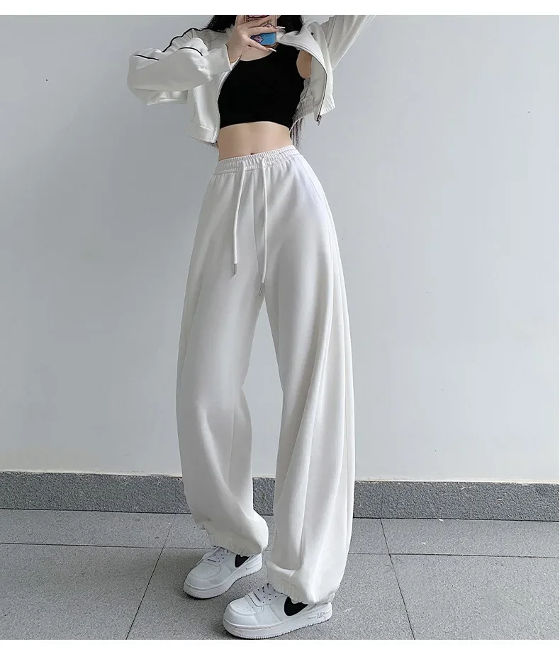 

2024 Baggy Sweatpants For Women Outfit Sports Pants Oversized High Waist Loose Beige Pants Wide Leg Sweatpants Women Trousers
