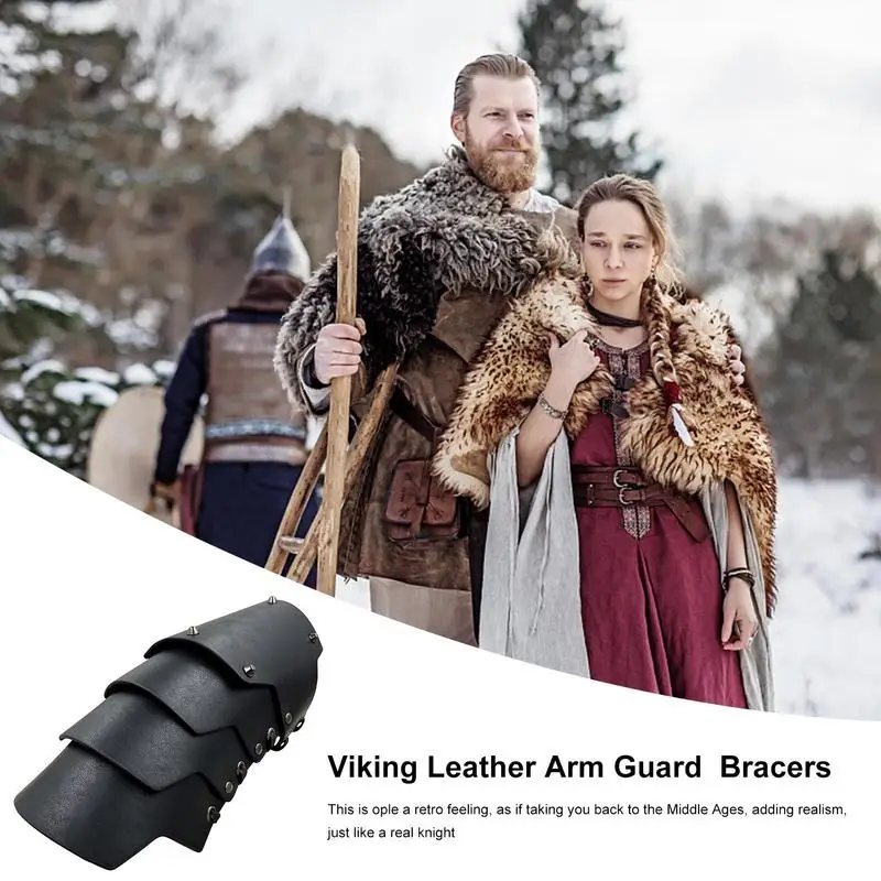 Viking Leather Arm Bracers Cosplay Arm Bracers PU Leather Costume Bracer Viking Bracers Cosplay Arm Bracers For Historical