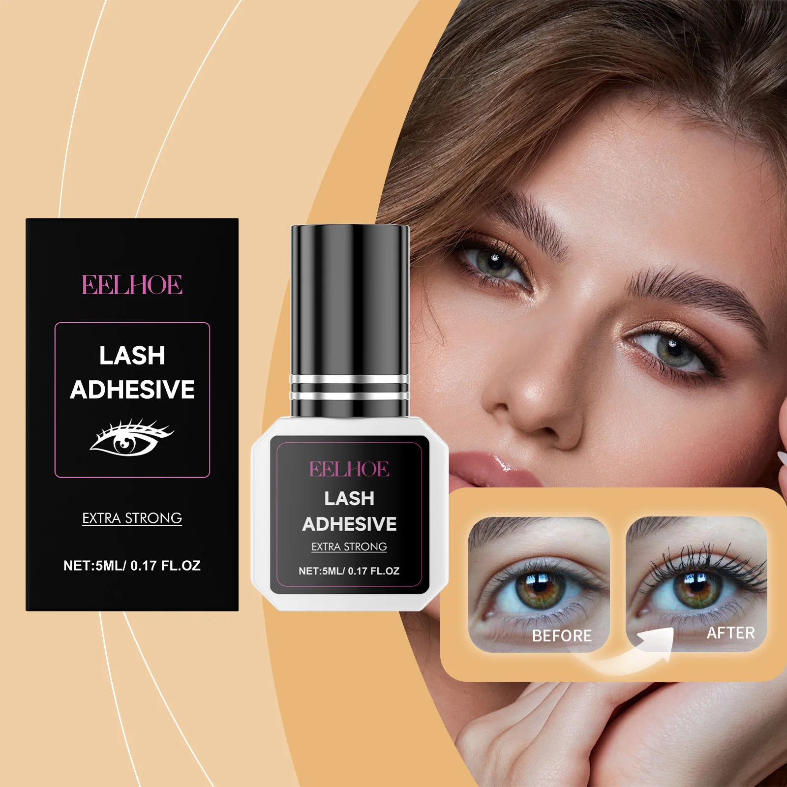 Christmas Theme Winter False Eyelash Adhesive Set Quick-Drying Long-Lasting Universal Eyelash Glue for Holiday Party Makeup