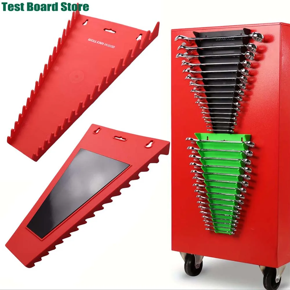 

[Magnetic wrench storage box] 1Pce 16 slot wrench holder tool tray - movable wrench kit bracket