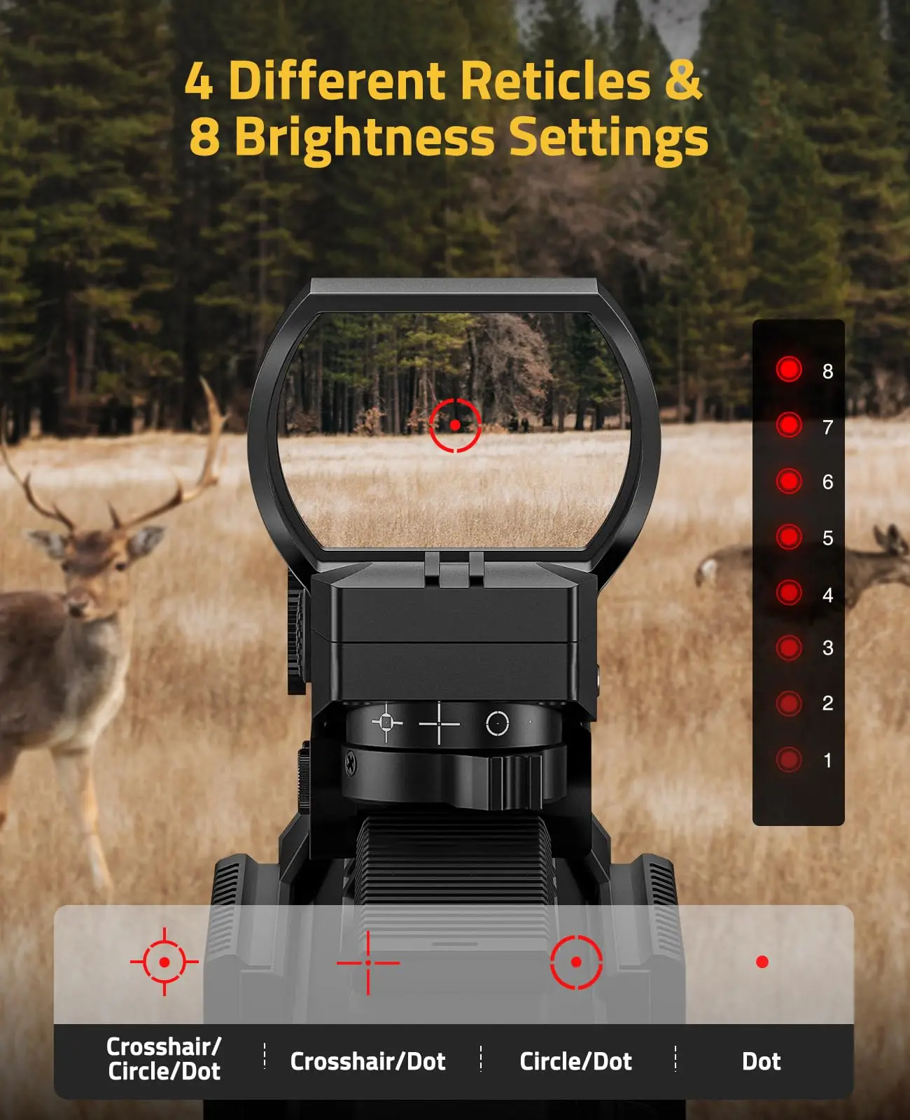 CVLIFE بصريات نطاق الرؤية المنقطة الحمراء و3X المكبر كومبو المطلق المشترك مع حامل قابل للطي إلى الجانب لسكك الحديدية Picatinny
