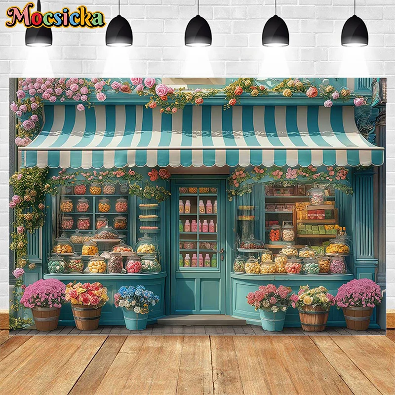 Mocsicka Photography Background Spring Easter Shop Floral Decoration Adult Kids Art Portraits Baby Shower Backdrop Photo Studio