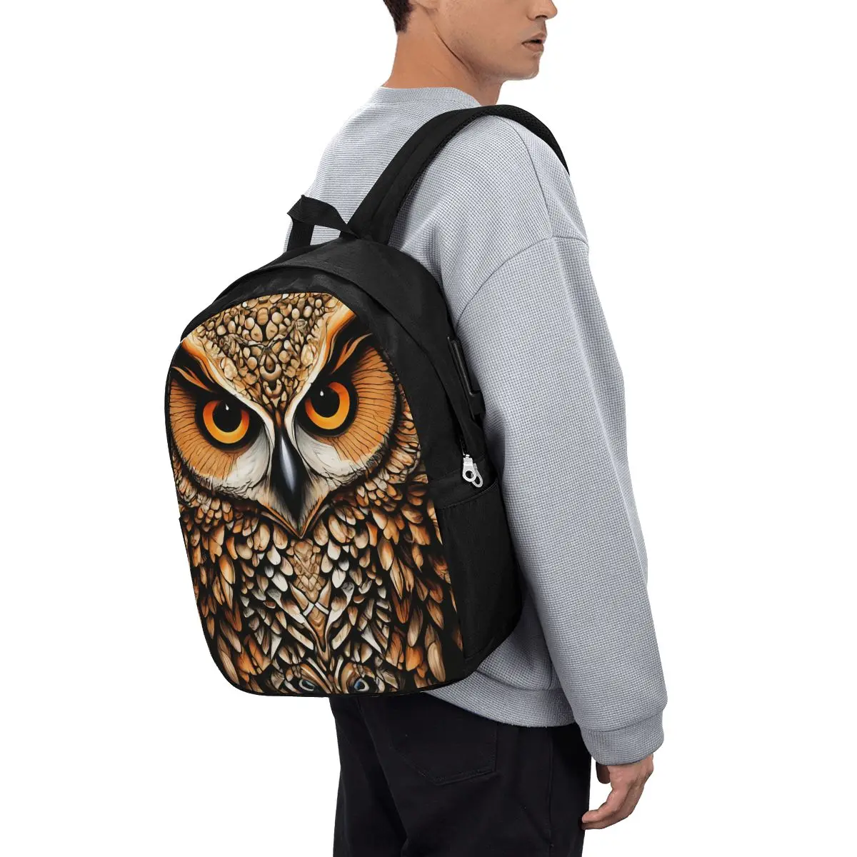 

Owl Beliefs Print Backpack Travel Notebook Bag Computer College Student School Bag Laptop Shoulder Bags for Men Women