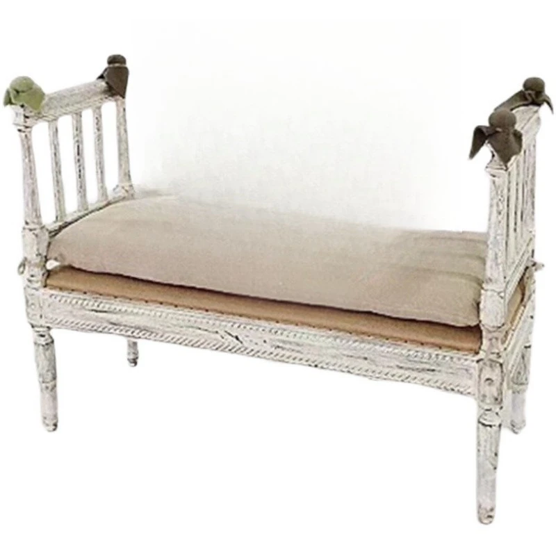 

American style end stool solid wood bed bed bedside stool European style shoe changing bedroom front