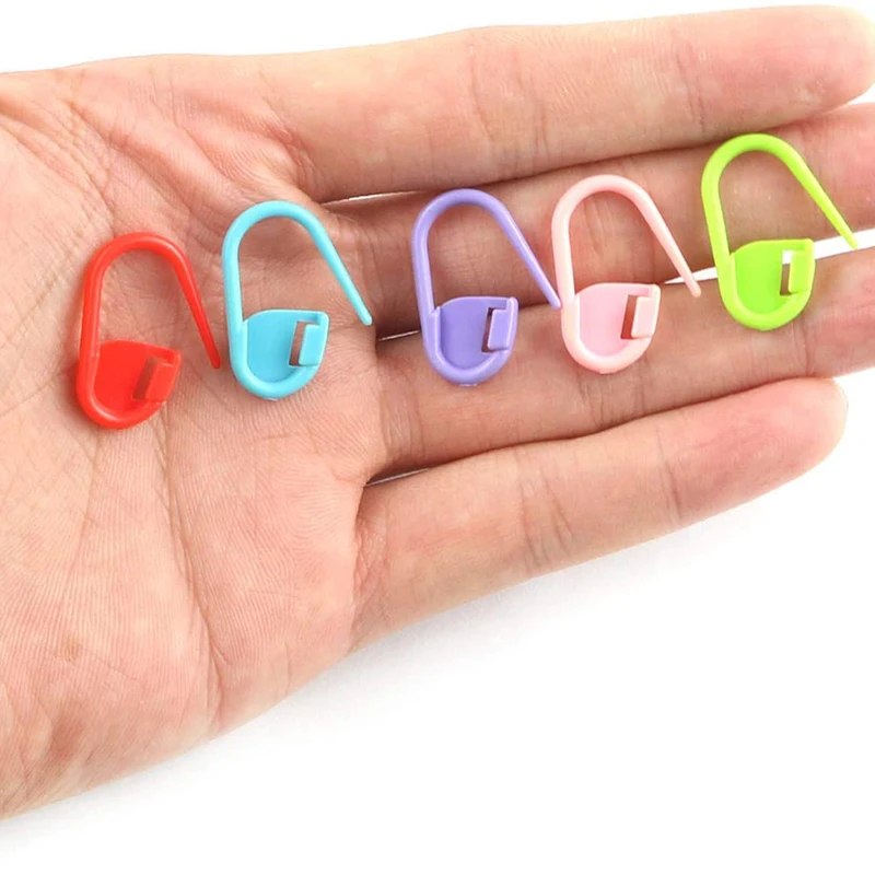 50/100 Uds. Alfileres de seguridad de plástico coloridos marcadores para tejer Clips de punto de ganchillo para manualidades de costura accesorios