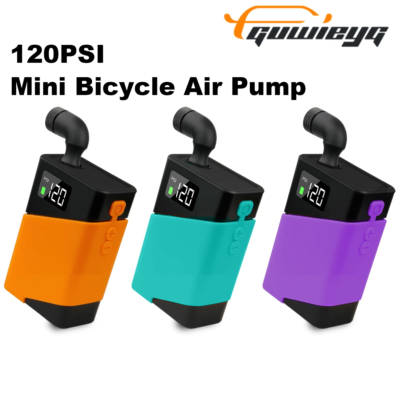 

GUWIEYG MINI электрический велосипедный насос портативный воздушный насос аксессуары для велосипеда MAX 120PSI для клапана Schrader и Presta