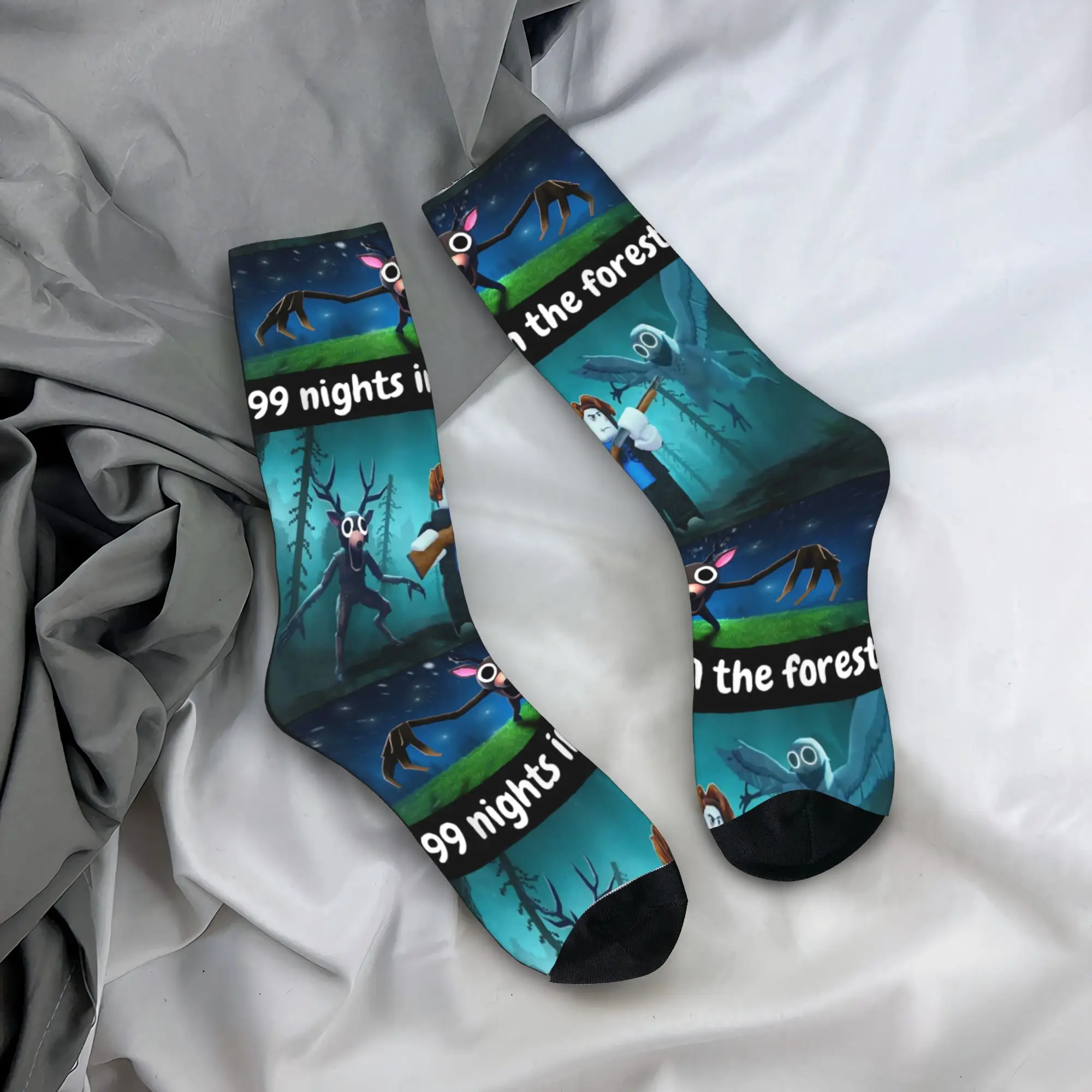 99 ليال في الغابة جوارب عيد ميلاد جوارب بأشكال مضحكة الرجال الجوارب المريحة الربيع سكيت نمط عدم الانزلاق الجوارب هدية