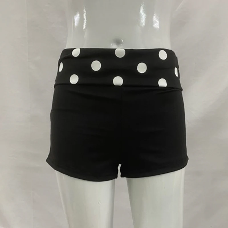 American Casual Gothic Polka Dot Stitching Spice Girls Spicy Pants Harajuku Letters Rhinestone Shorts Street Casual Mini Pants