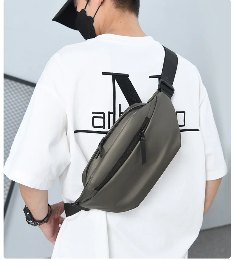 Youth Men's Waist Bag Crossbody Pack Unisex Travel Small Bag Outdoor Casual Multifunctional Chest Sling Shoulder Bag