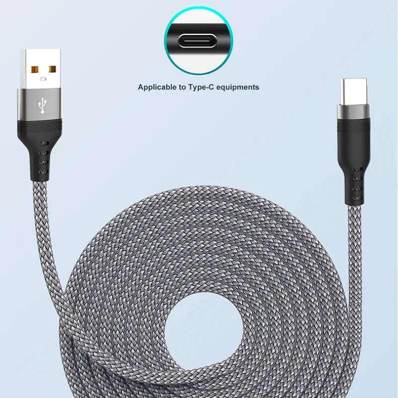 6A Extra Long Data Cable Nylon USB Type C Fast Charging Cable for Samsung Huawei Xiaomi Data Wire Cord Charger Cables 5m/8m