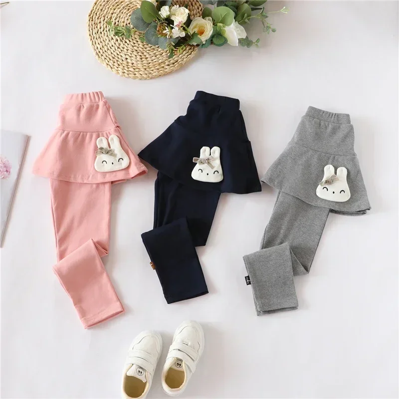 Baby Mädchen Leggings Frühling Herbst Kinder Spitzenrock-Leggings Niedliche Einfarbige Prinzessinnenkleidung 1-7 Jahre Kinderhosen – Detail 32