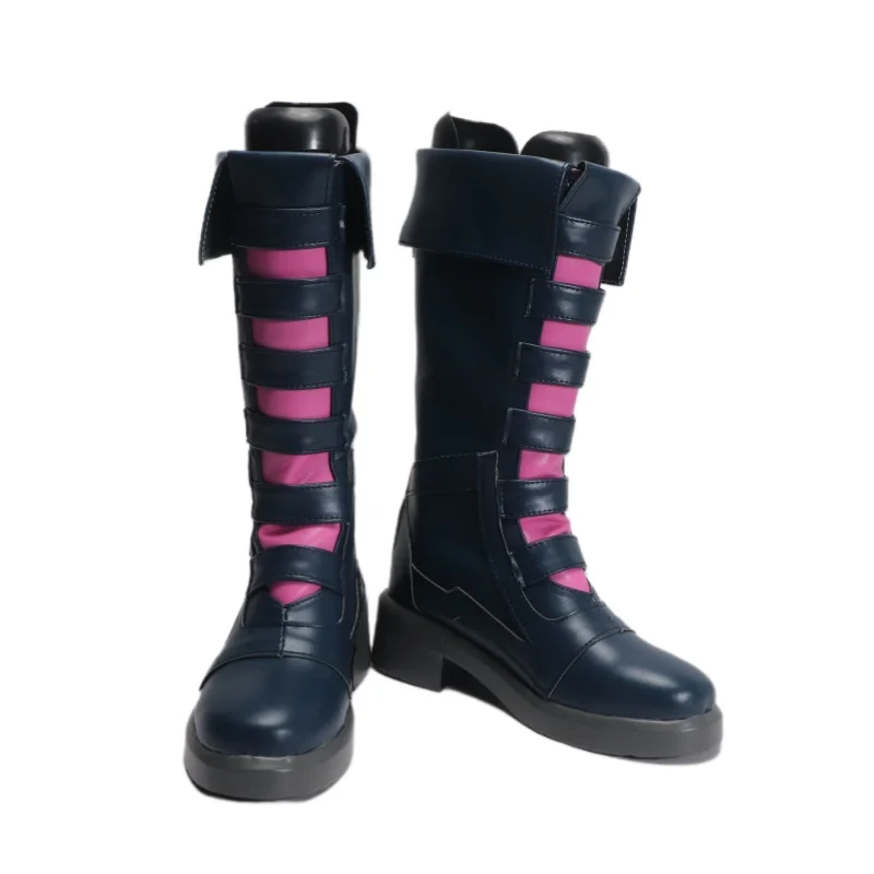 Arcane Jinx Cosplay Schuhe Spiel LOL Jinx Schuhe Frauen Schwarze Schuhe Stiefel Halloween